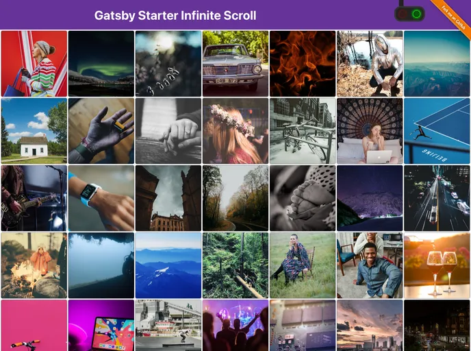 Gatsby Starter Infinite Scroll screenshot