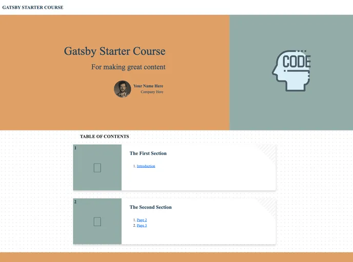 Gatsby Course Starter screenshot