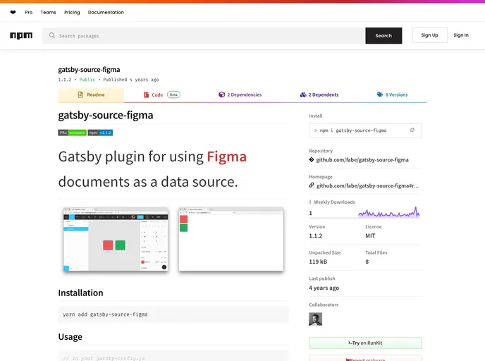 Gatsby Source Figma screenshot