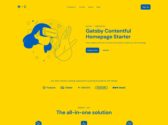 Gatsby Starter Contentful Homepage screenshot