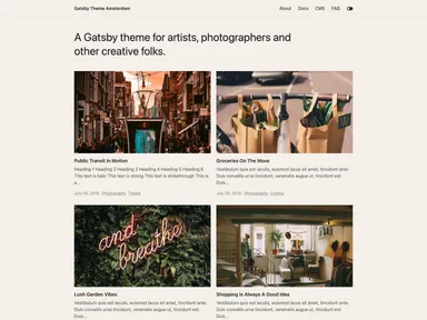 Gatsby Theme Amsterdam screenshot