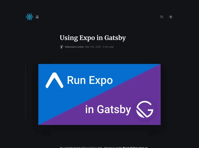 Gatsby Plugin React Native Web screenshot